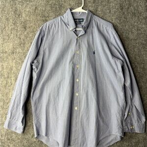 Ralph Lauren Yarmouth Shirt Blue Yellow Check 16.5/34 100% Cotton